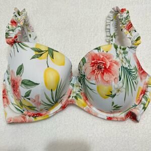 Shade and Shore Swim Top Size 38D Underwire Padded Cup Tropical